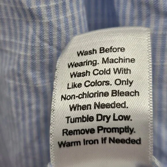 Croft & Barrow Embroidered Scallop Hem Blouse Shirt Size 1X Striped Blue White - Picture 6 of 9